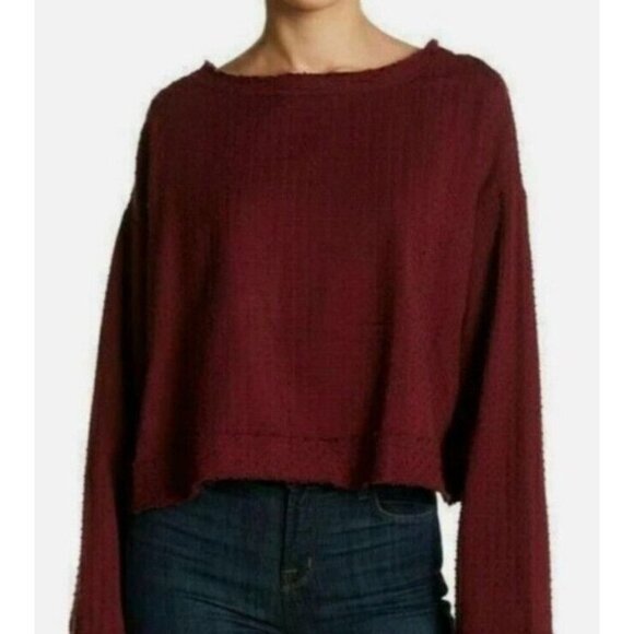 Free People Tops - Free People Long Sleeves Back Button Top Walking in Hueco Raspberry Womens XS